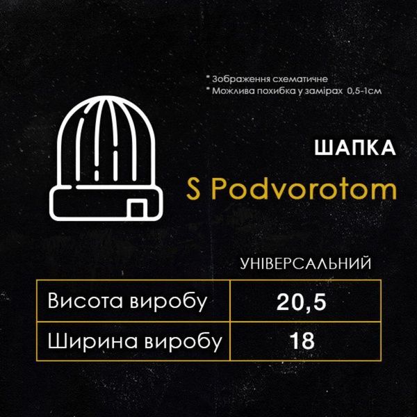 Шапка Pobedov s podvorotom Бежевий HWsa312db фото