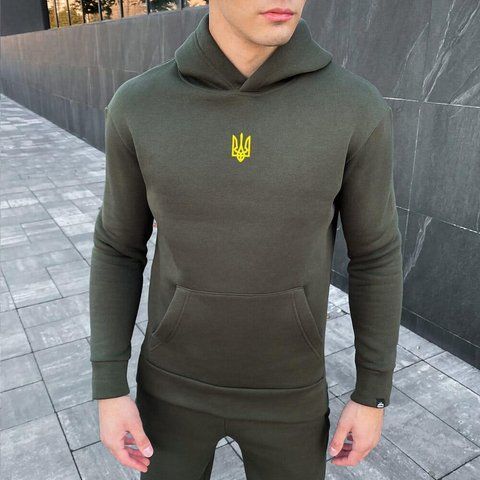 Худі Pobedov 007 ЗИМА - Герб 4см наклейка жовта Хакі, S BLhu1429ba фото