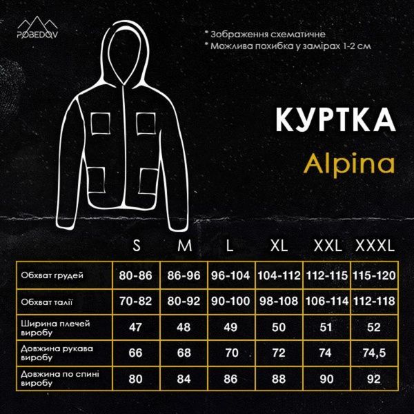 Парка Pobedov Alpina Чорно-сірий, S OW55982685bage фото